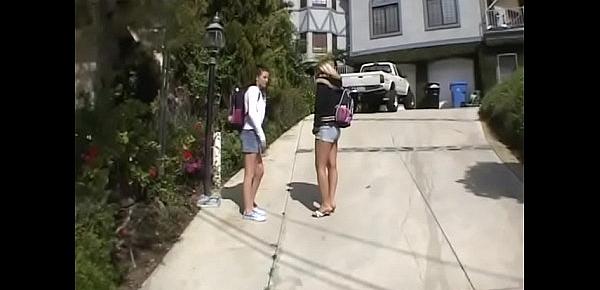  Hailey Young and Emily Evermoore drop their textbooks for sex with two guys